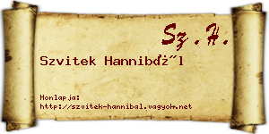 Szvitek Hannibál névjegykártya